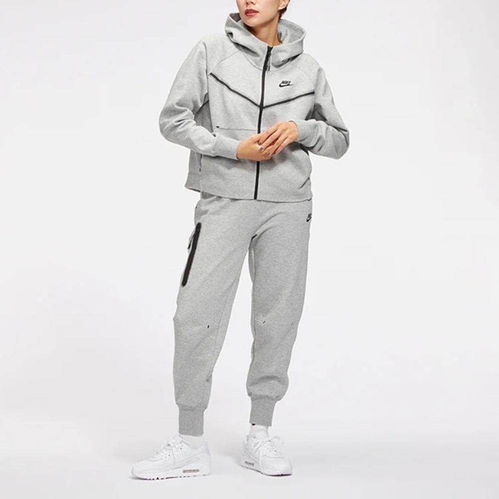 Nike Tech Fleece Tracksuit Set Women Gray Hoodie Joggers Small Medium Athleisure